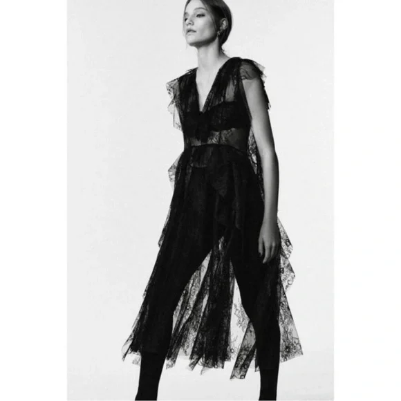 ZARA STUDIO LIMITED EDITION LACE MIDI DRESS - Picture 8 of 16